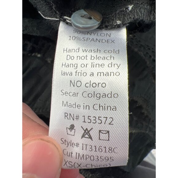 Bohme Shirt Button Front Textured Lace Top Size XS Long Sleeve Whimsigoth Witchy - Picture 4 of 8